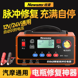 纽曼 ewsmy 汽车电瓶充电器全自动修复智能数显12V24V通用摩托车轿车货车充电