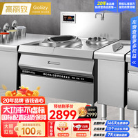 高丽致（Goliizy）商用电磁大锅灶 电磁灶大小炒猛火单头双头电灶台 大功率15kw汤锅炉电炒锅 YP-DWB500L 15kw｜单头单尾小炒｜500cm+
