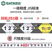 SATA世达卷尺高精度237510米工地木工加厚钢卷尺家用5m耐磨圈