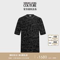 范思哲Versace Jeans Couture男装男士GRAFFITI印花T恤黑色L L(185/96B)