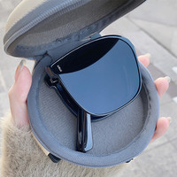 2023折叠墨镜女夏防紫外线偏光防晒大脸显瘦太阳镜高级感开车