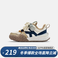 Kappa 卡帕 Kids卡帕童鞋儿童鞋男童运动鞋子舒适透气春秋女童轻便跑步鞋 米色 30码内长约193mm