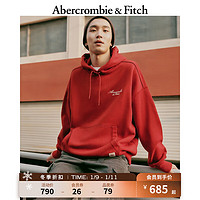 ABERCROMBIE & FITCH【龙年系列】男女同款 新年抓绒红色套头连帽卫衣 355460-1 红色 L (180/108A)