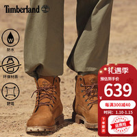 Timberland添柏岚男鞋踢不烂大黄靴秋冬新款户外休闲防水6寸马丁靴A2E9D A2E9DM715/棕色