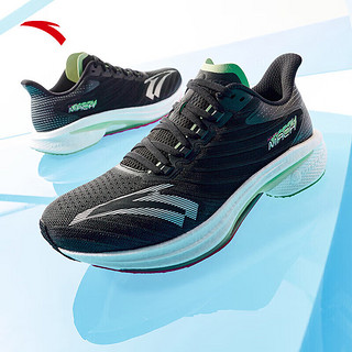 安踏（ANTA）马赫4代丨氮科技马拉松跑步鞋男女竞速训练体测中考运动鞋子男 基础黑/酸草绿-7 【男】 45