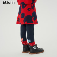 M.Latin/马拉丁童装腰裙24年春装女童小童新年好运提花装饰裙子 大红 90cm