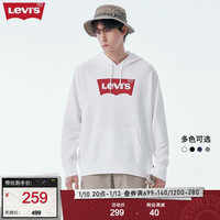 Levi's李维斯同款连帽卫衣经典logo落肩宽松美式复古休闲 白色0018 M