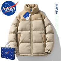 NASA MARVEL棉衣男棉服冬季面包服外套百搭加厚户外装立领夹克棉袄子 卡其 2XL-(135斤-155斤)