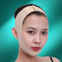 叶子李术后头套脸部面部下颌套下颚颈颌双下巴腮腺线雕面罩加压弹力绷带 XL_130-160斤脸很大_圆胖脸)