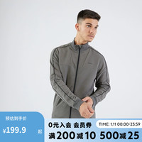 迪卡侬 运动夹克 透气网球服 长袖前拉链外套 卡其色 XXL