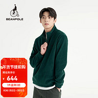 BEANPOLE 滨波 春秋男士休闲街头运动纯色绿色黑色半拉链针织卫衣 绿色 175/92A