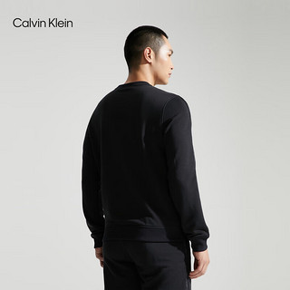 Calvin Klein【吸湿速干】运动24春夏男字母织带圆领打底衫运动卫衣4MS4W337 001-太空黑 S