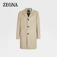 杰尼亚（Zegna）浅灰褐色 Oasi Cashmere 双层大衣699511A6-4DB5S0-56