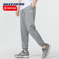 SKECHERS 斯凯奇 旗舰店长裤男裤2023冬季新款运动裤灰色卫裤小脚裤休闲裤