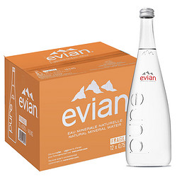 evian 依云 天然矿泉水 750ml*12瓶 玻璃瓶装