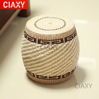 ciaxy墩子独凳实木草田园客厅圆凳换鞋凳圆鼓坐凳小凳子矮凳沙发凳 汉文圆凳(28*28*28)