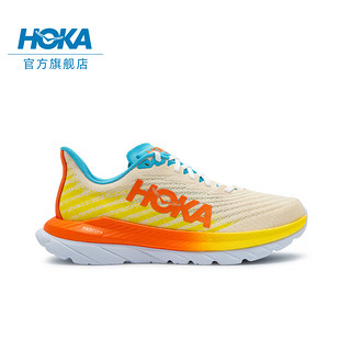 Hoka One One男女款马赫5公路跑步鞋Mach5轻便舒适减震回弹耐磨 粉橘/亮橘色-男 42/265mm