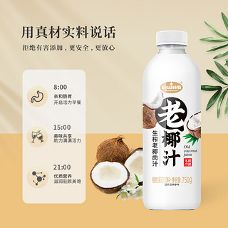 白小楠椰汁750*4大瓶生榨椰子汁椰奶植物蛋白饮料整箱新年款