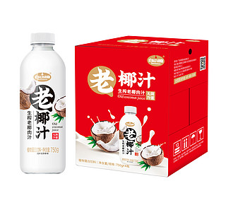 白小楠椰汁750*4大瓶生榨椰子汁椰奶植物蛋白饮料整箱新年款