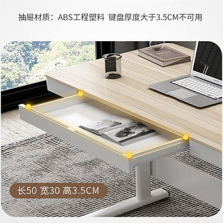 罗技（Logitech）智能升降桌办公桌3档高度记电脑桌家用带抽屉暖白色/枫木色120*60 智能升降120*60