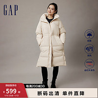 Gap女装秋季2023LOGO收腰发热保暖风衣式羽绒服720909外套 米色 170/100A(L)