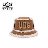 UGG冬季女士帽子休闲舒适纯色毛茸圆帽渔夫帽 22655 CHE  栗色 L/XL CHE | 栗色