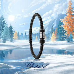 Chopard 萧邦 [新年礼物]Chopard萧邦MilleMiglia情侣黑色男女皮革手链