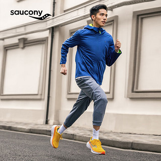 Saucony索康尼GUIDE向导17减震支撑跑鞋男冬季24年轻便运动鞋男鞋子 黄桔116 42.5