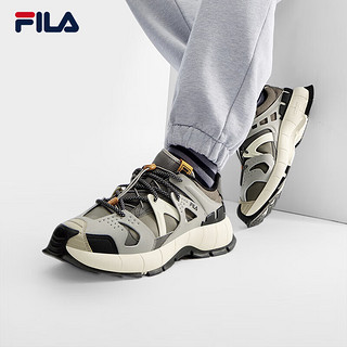 FILA 斐乐男鞋INSETTO摩登运动鞋2023冬大绑鞋 橡皮带/燧石灰-BE 44.5