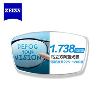 蔡司(ZEISS)镜片 钻立方防蓝光加硬耐磨非球面近视镜片2片装 折射率1.74