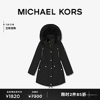 MICHAEL KORS 迈克·科尔斯 女士中长款派克大衣保暖外套 黑色 001 S