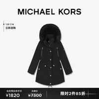 MICHAEL KORS 迈克·科尔斯 女士中长款派克大衣保暖外套 黑色 001 S
