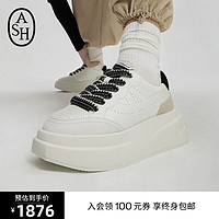 ASH【明星同款】女鞋2023IMPULS BIS休闲鞋增高单鞋鞋小白鞋 白色/黑色 38瘦脚选小一码