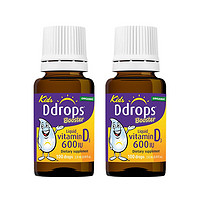 Ddrops 滴卓思 婴幼儿维生素液体钙吸收 DD小滴瓶0岁以上可用 D3滴剂600iu*2瓶