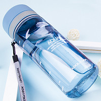 LOCK&LOCK; 水杯夏季户外运动水杯男女水杯透明塑料大容量便携随手杯旅行 蓝色 600ml