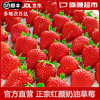 花蜜果99红颜奶油草莓【JD多地次日达】水果礼盒春节新年 5斤家庭装【中大果】人工严选