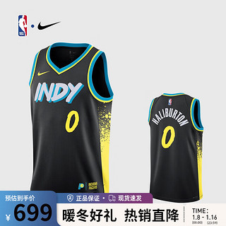 NIKE步行者泰瑞斯哈利CE Drifit23-24赛季SW球衣男篮球服运动背心 黑色 M