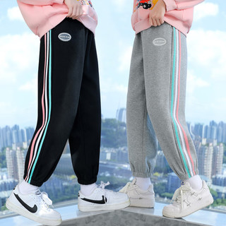 优优1点（Yoyo one）儿童一条过冬裤子女童三层棉裤秋冬外穿加绒加厚运动裤女大童冬季 20136黑色棉裤 120cm