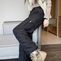 丹贝迪特（DANBEIDITE）白鸭绒羽绒工装裤女外穿冬季2023零下40度防寒显瘦羽绒裤 黑色/工装羽绒裤 L
