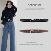 CONCISE KITE【真皮礼盒装】皮带女士头层牛皮牛仔西装裤带CK轻奢腰带女 黑色(备注长度)