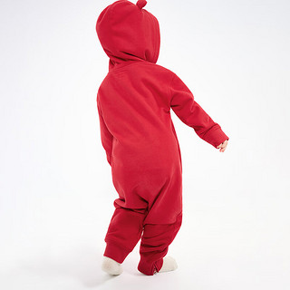 Gap婴儿冬季2023LOGO法式圈织软连体衣855734儿童装连体爬服 红色 66cm(3-6月) 尺码偏小，选大一码