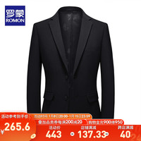 罗蒙（ROMON）男士休闲西服冬百搭商务工装单西外套中青年西装男 1F032906黑色 170
