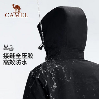 CAMEL 骆驼 户外冲锋衣男女三合一抓绒御寒两件套秋冬外套 A23CA46175 木黛色，女 S