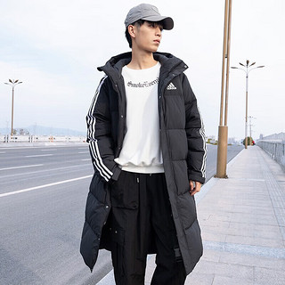 阿迪达斯 （adidas）服男装 24户外运动服宽松加厚保暖防寒防风夹克连帽外套 IT8714-长款锁温/偏大 含绒量80% XL(185/104A)