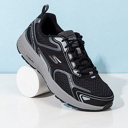 skechers斯凯奇男鞋跑步鞋秋冬新款防滑减震跑鞋休闲运动鞋黑色灰色