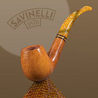 沙芬（SAVINELLI）手工石楠木烟斗蜂蜜P243香甜口味涂层烟斗男女士带压棒 【带压棒礼盒装】撞球式602弯斗