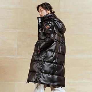 冰洁BENGEN 时尚百搭抽绳收腰显瘦可拆卸帽保暖防风女式羽绒服