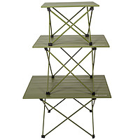 SRB 新款户外便携式折叠桌铝合金烧烤桌子野餐桌自驾野营铝板桌军绿色