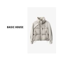 Basic House/百家好绵羊毛90白鸭绒羽绒服女冬季百搭简约宽松时尚【13天内发货】
