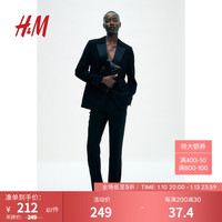H&M女装修身长裤休闲裤休闲裤1203823 黑色 155/60A